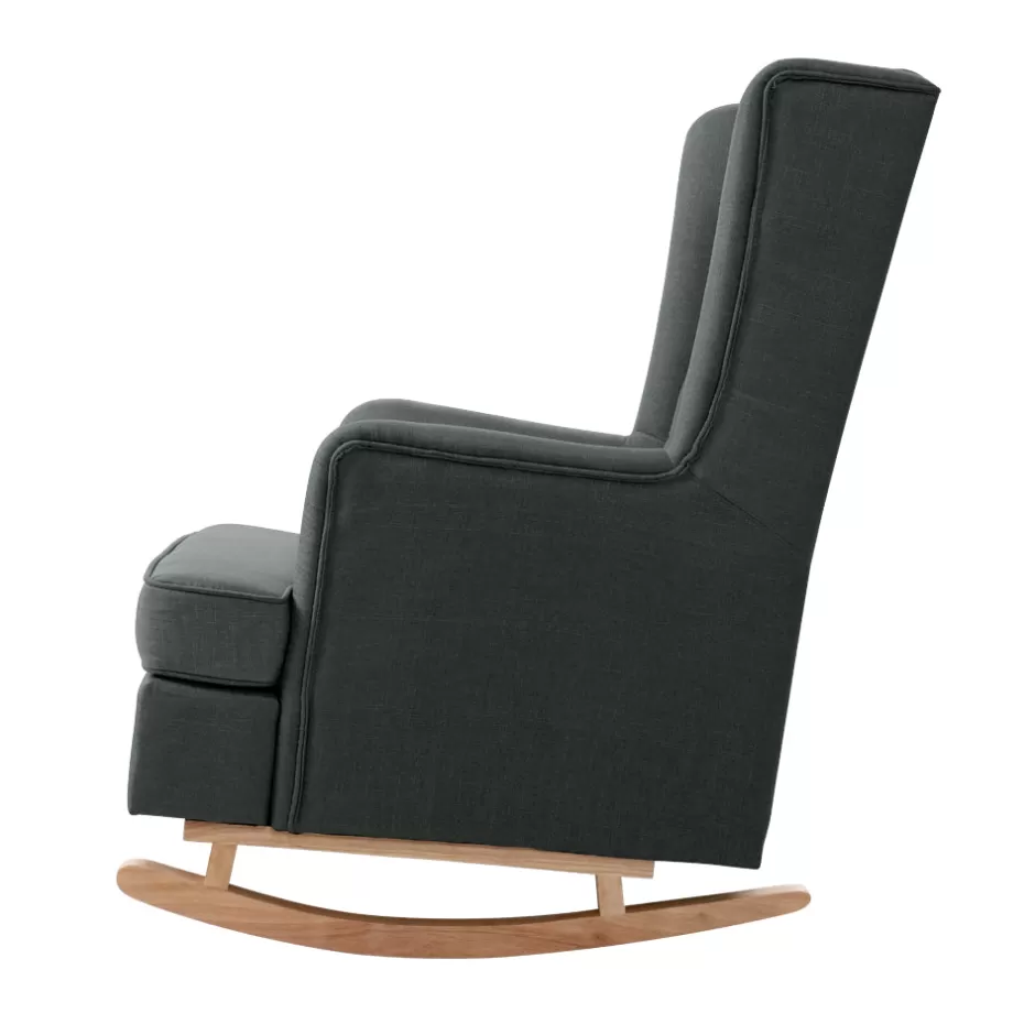 Online Baby Direct Artiss Rocking Armchair Feeding Chair Fabric Armchairs Lounge Recliner Charcoal