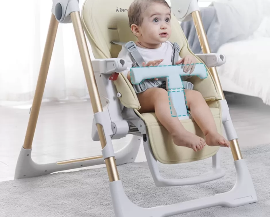 New Baby Direct Ademain 3 in 1 High Chair IceGrey/ChromeFrame