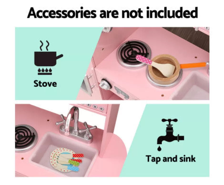 Flash Sale Baby Direct Kids Kitchen Set Pretend Play Food Sets Childrens Utensils Wooden Toy Pink