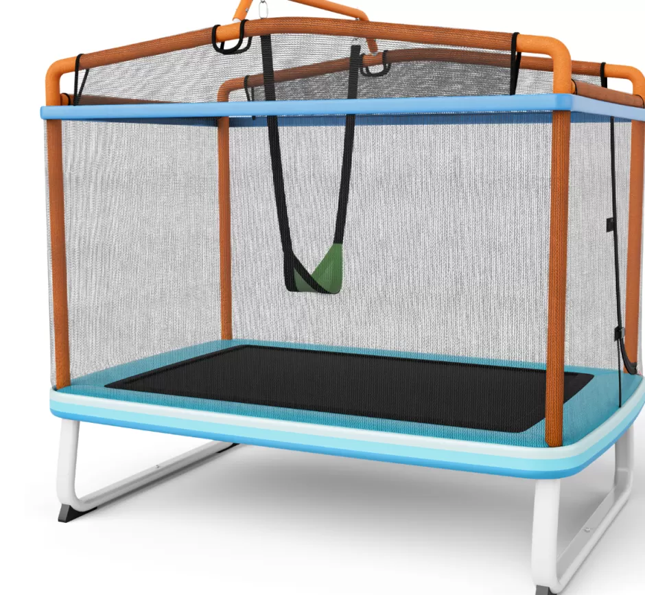 Online Baby Direct Rectangular 3-in-1 Trampoline Set with Swing and Horizontal Bar