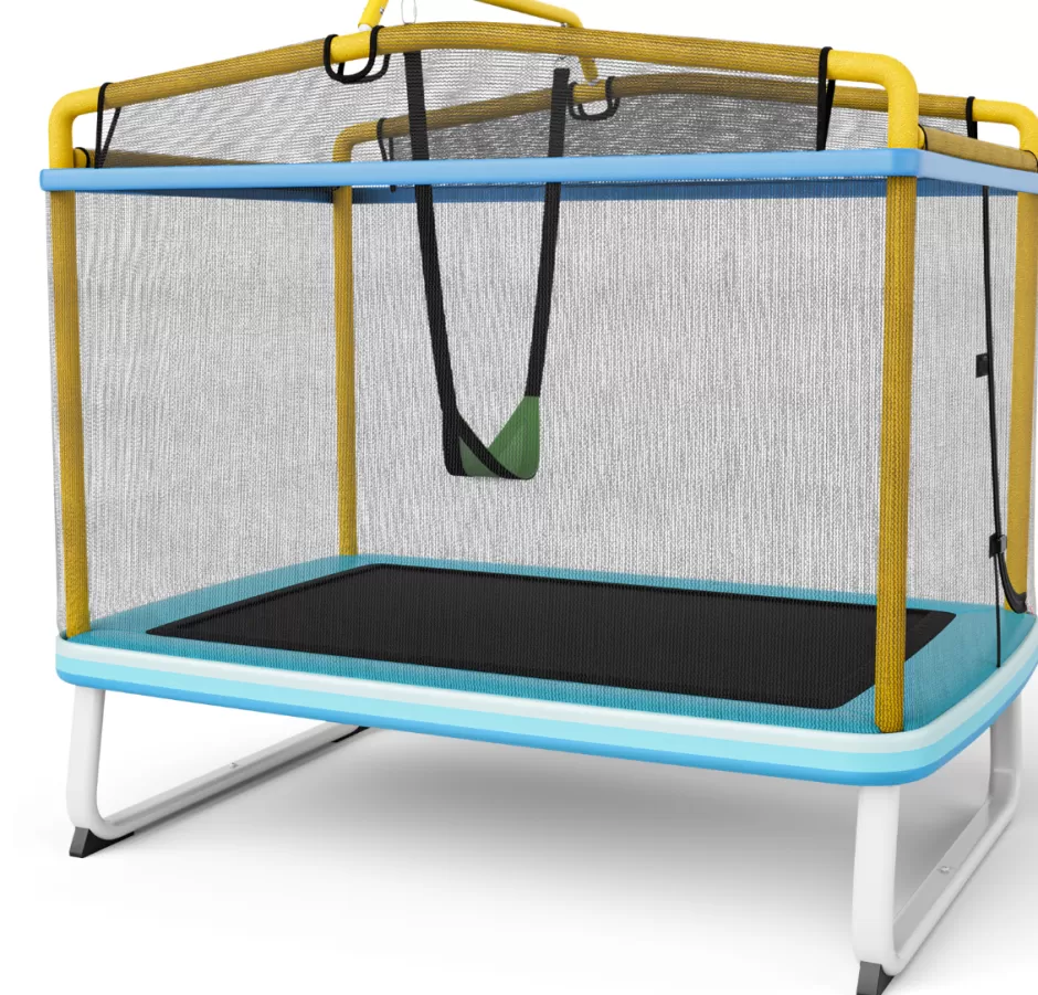 Online Baby Direct Rectangular 3-in-1 Trampoline Set with Swing and Horizontal Bar