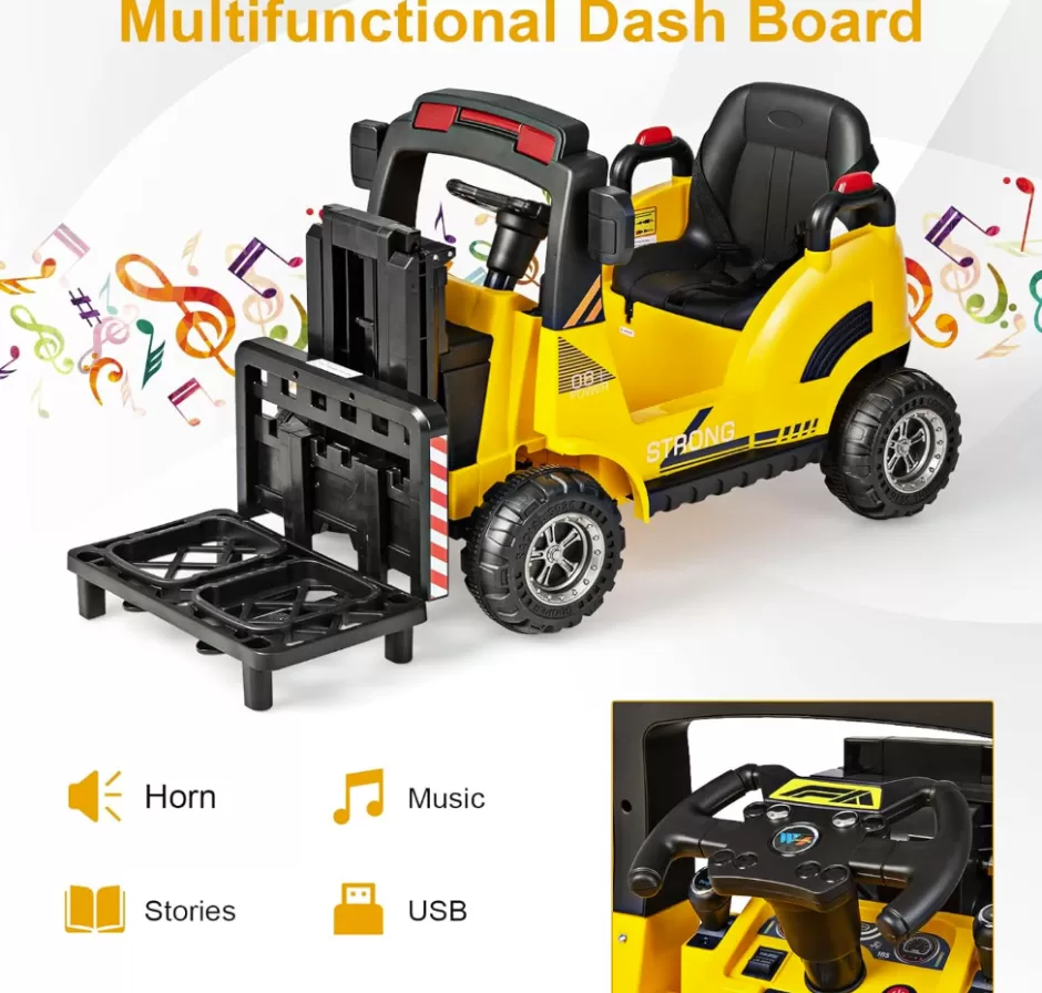 Flash Sale Baby Direct 12V Electric Forklift with Remote Control & Gear Switches