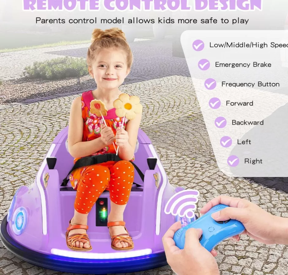 Best Baby Direct 12V Electric Ride On Bumper Car with Remote Control for Kids