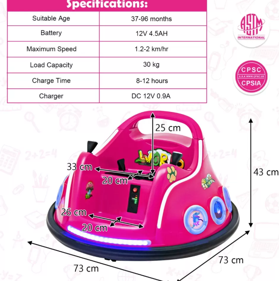 Best Baby Direct 12V Electric Ride On Bumper Car with Remote Control for Kids
