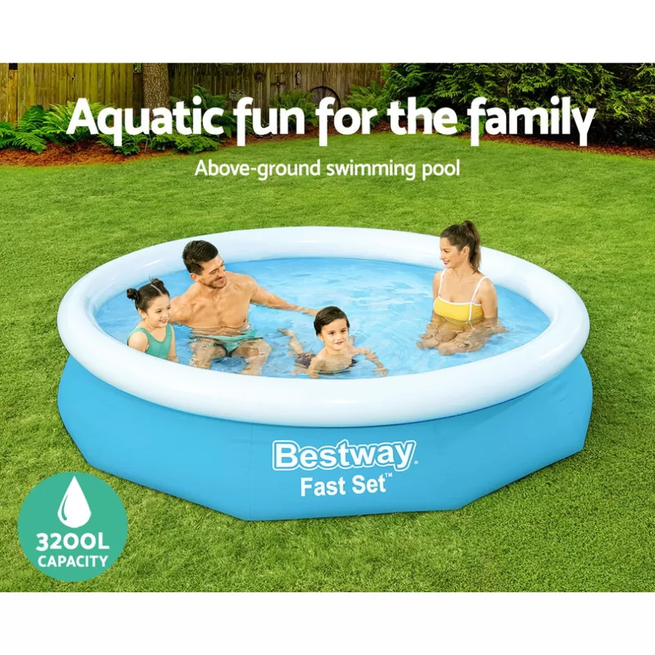 Clearance Baby Direct Bestway Swimming Pool Above Ground Kids Fast Set Pools with Filter Pump 3M