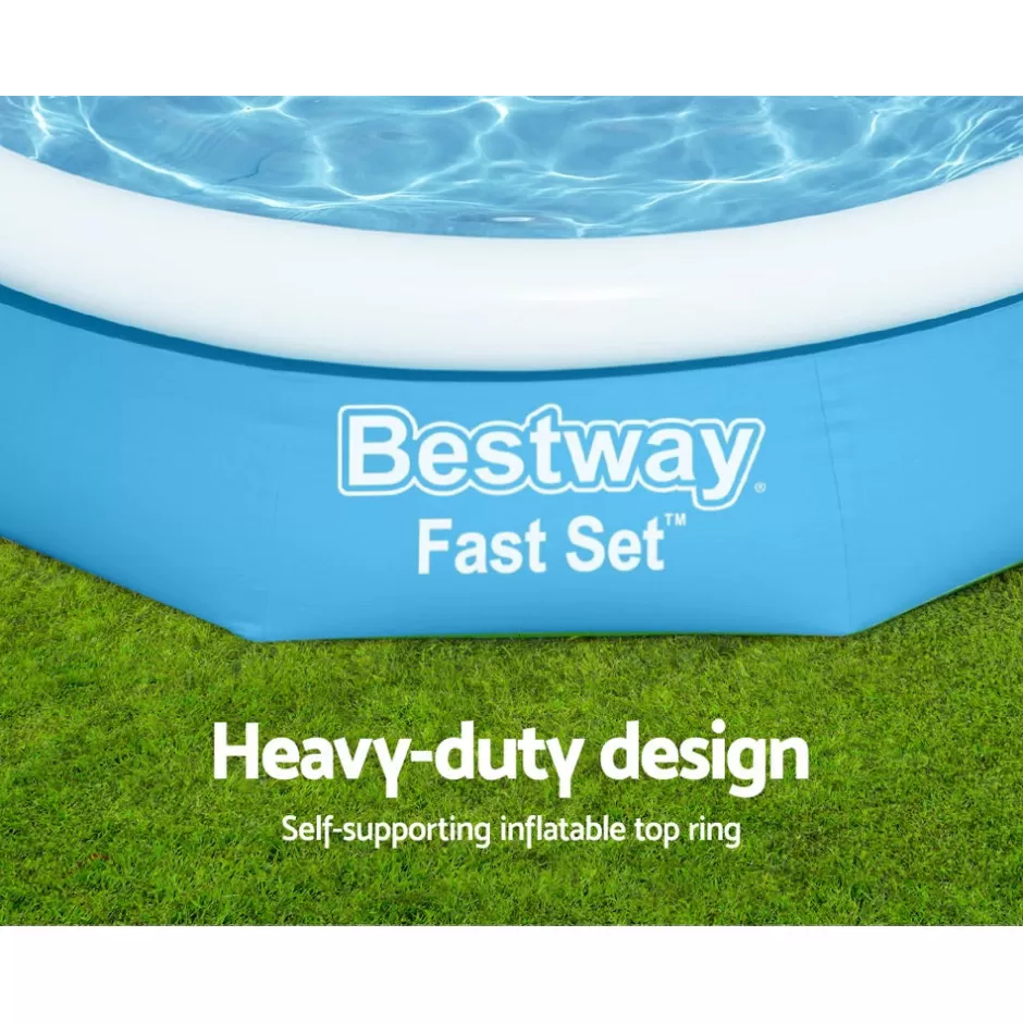 Clearance Baby Direct Bestway Swimming Pool Above Ground Kids Fast Set Pools with Filter Pump 3M
