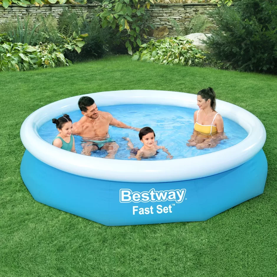 Clearance Baby Direct Bestway Swimming Pool Above Ground Kids Fast Set Pools with Filter Pump 3M