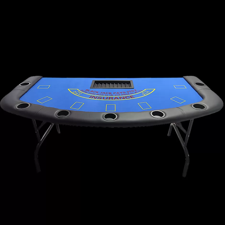 Cheap Baby Direct 185cm Folded 7 Player Poker Blackjack Table Game Desk W/Cup Holder