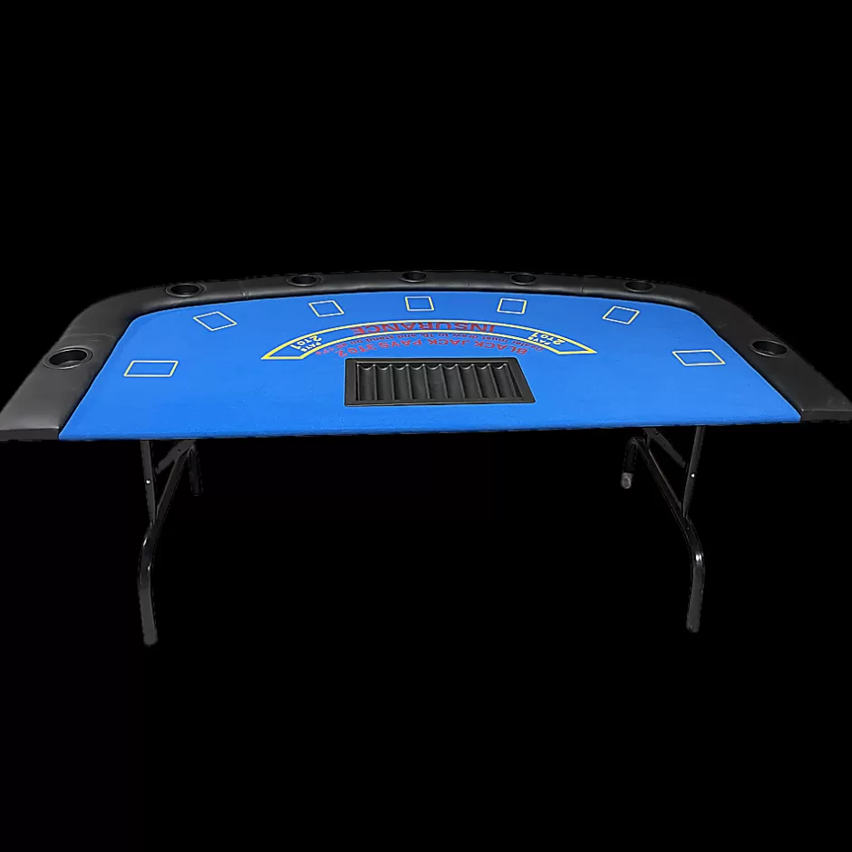 Cheap Baby Direct 185cm Folded 7 Player Poker Blackjack Table Game Desk W/Cup Holder