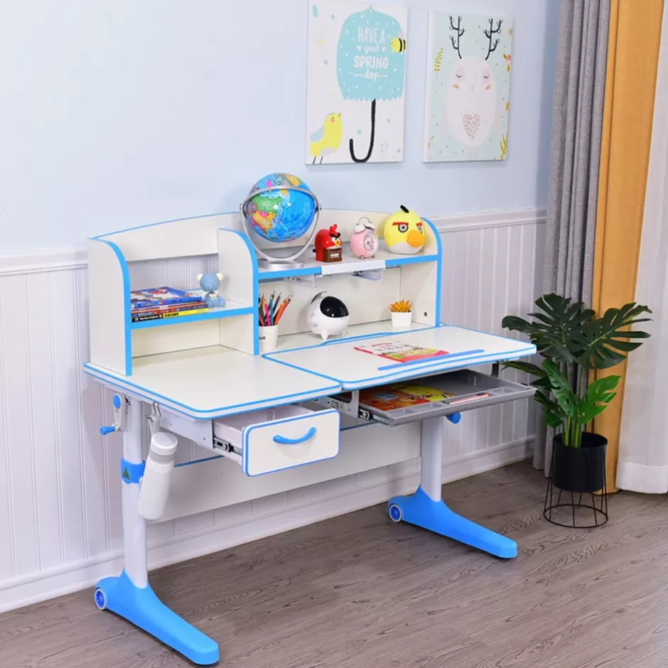 Hot Baby Direct 120cm Height Adjustable Children Kids Ergonomic Study Desk Pink AU