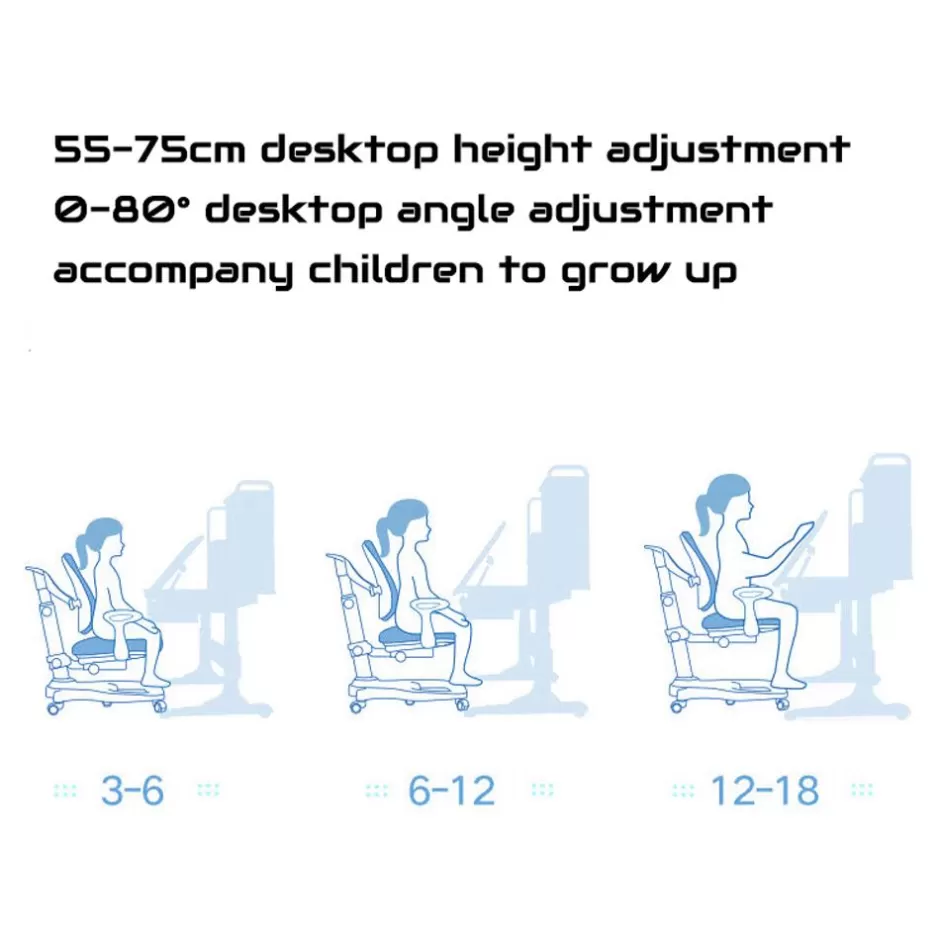 Hot Baby Direct 120cm Height Adjustable Children Kids Ergonomic Study Desk Pink AU