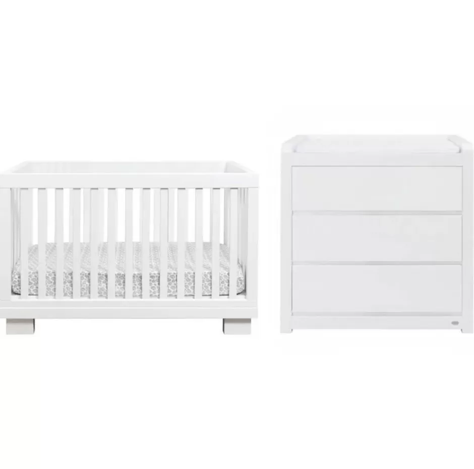 New Baby Direct Cocoon Aston Cot + 3 Drawer Chest Package (Mattress included) - White