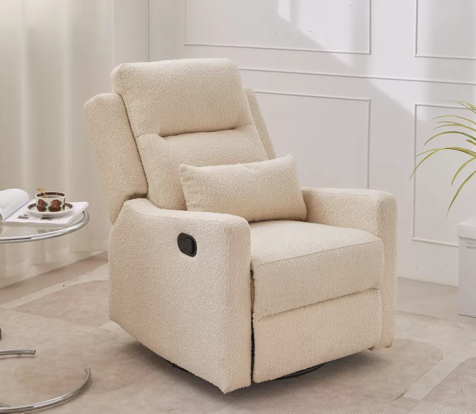 Fashion Baby Direct Cocoon Rio Recliner Glider Nursery Chair in Bouclé