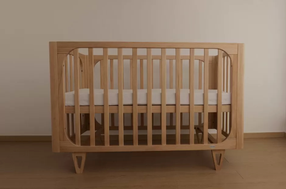 New Baby Direct COCOON Vibe Cot Sandstone including an Australian made mattress.