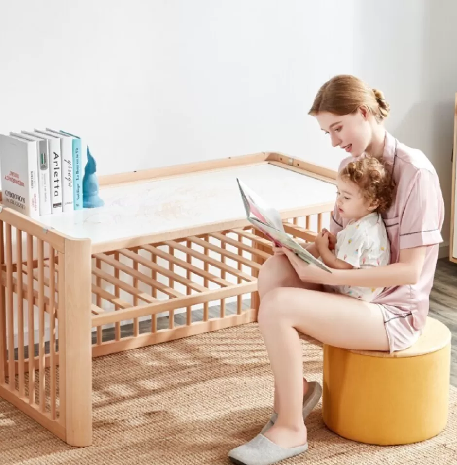 Outlet Baby Direct Ellaboora Baby Cot 4 in 1 Premium Beach Wood With Mattress