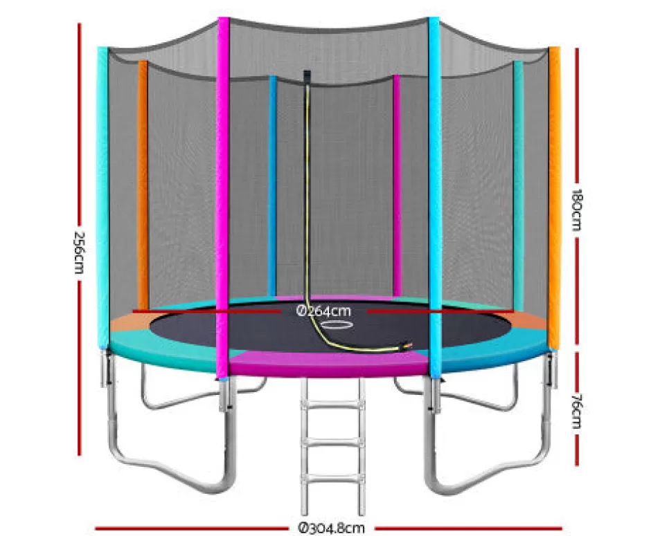 Fashion Baby Direct 10FT Round Trampolines Multi-coloured