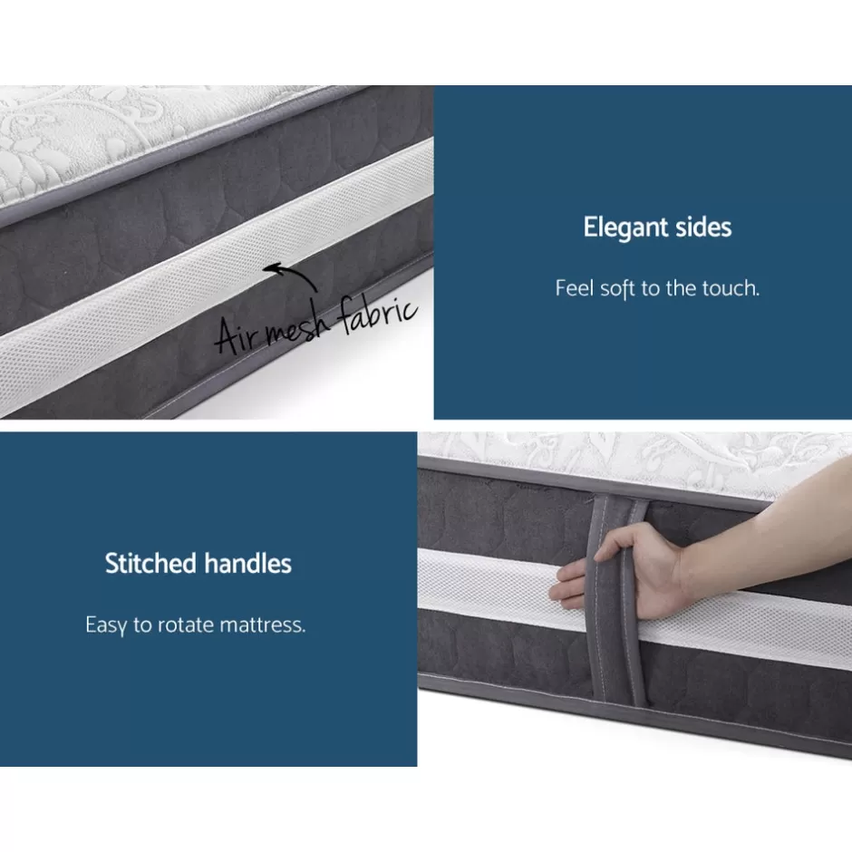 Store Baby Direct Giselle King Single Mattress Bed Size 7 Zone Pocket Spring Medium Firm Foam 30cm