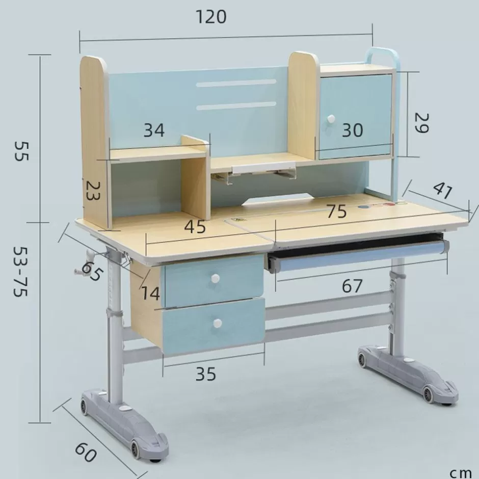 Fashion Baby Direct Height Adjustable Children Kids Ergonomic Study Desk Chair Set 120cm Blue  AU