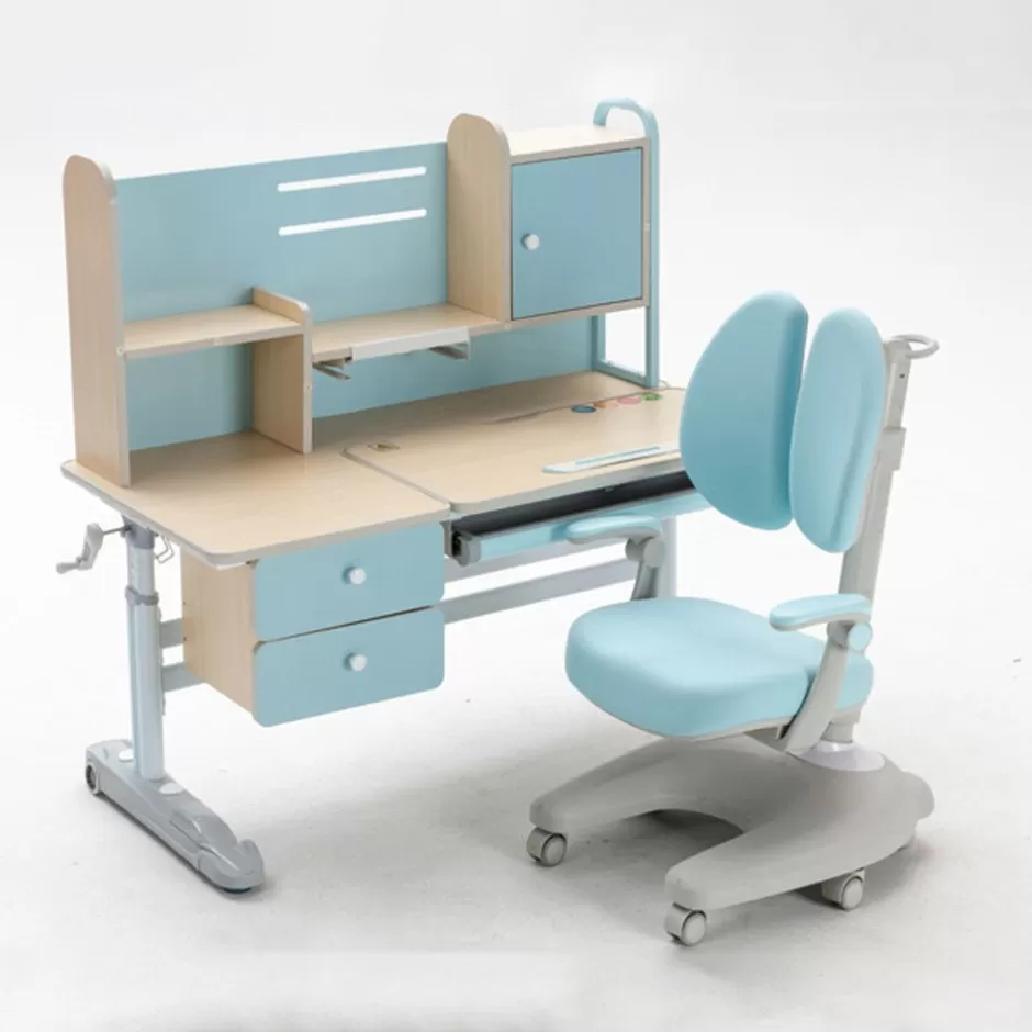 Fashion Baby Direct Height Adjustable Children Kids Ergonomic Study Desk Chair Set 120cm Blue  AU