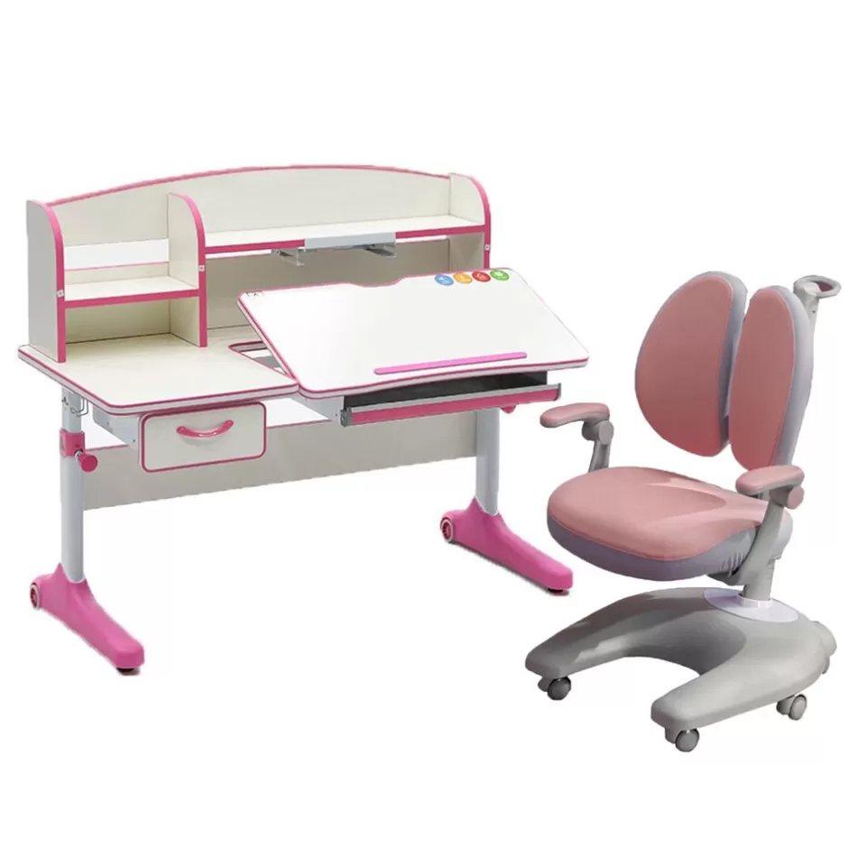Best Sale Baby Direct Height Adjustable Children Kids Ergonomic Study Desk Chair Set 120cm Pink AU