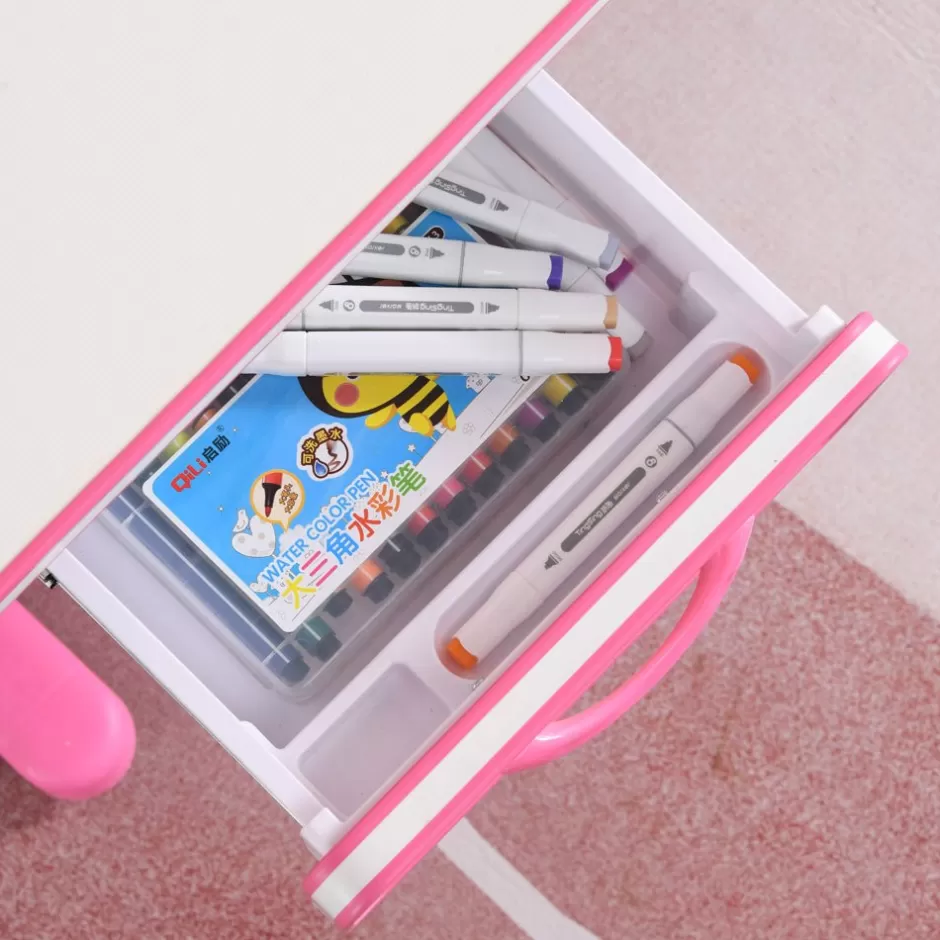 Fashion Baby Direct Height Adjustable Children Kids Ergonomic Study Desk Chair Set 120cm Pink AU