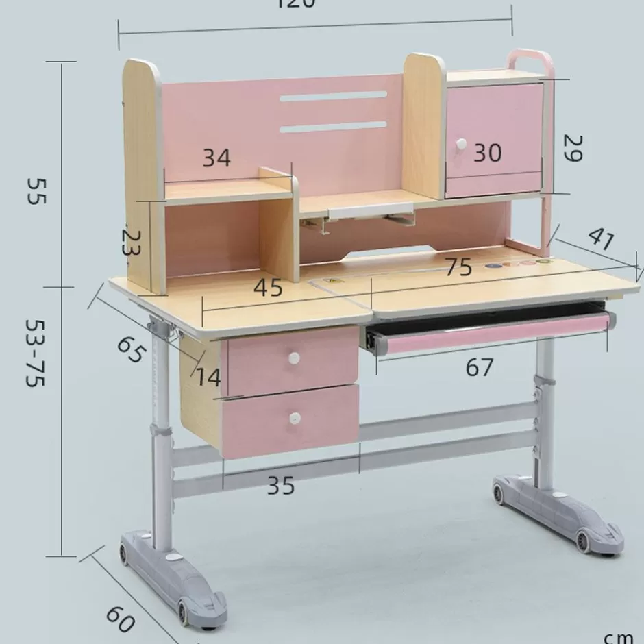 Cheap Baby Direct Height Adjustable Children Kids Ergonomic Study Desk 120cm Pink AU