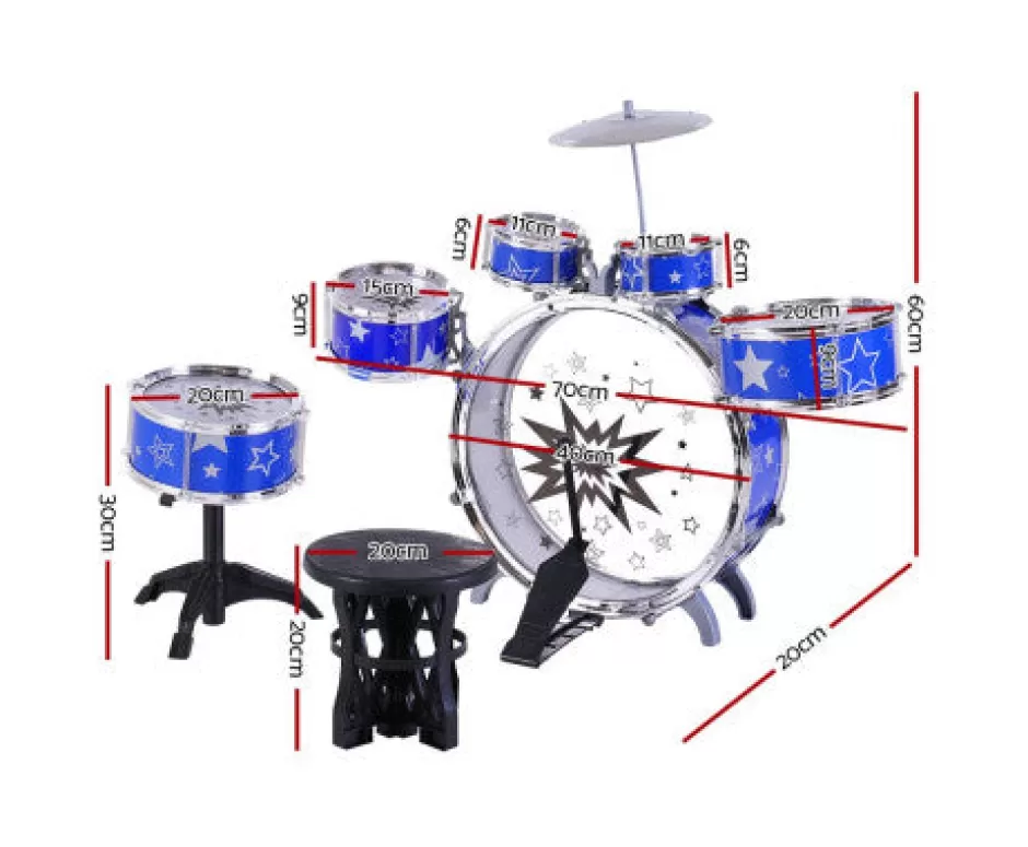 Hot Baby Direct Keezi 8 Piece Kids Drum Set