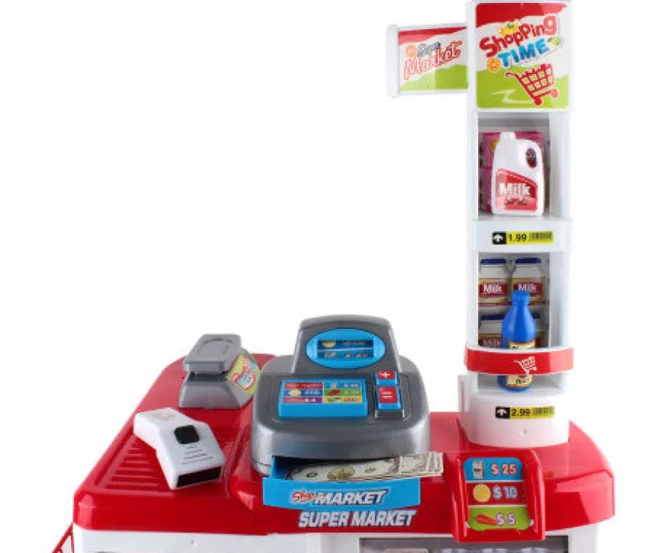 Cheap Baby Direct Keezi 24 Piece Kids Super Market Toy Set - Red & White