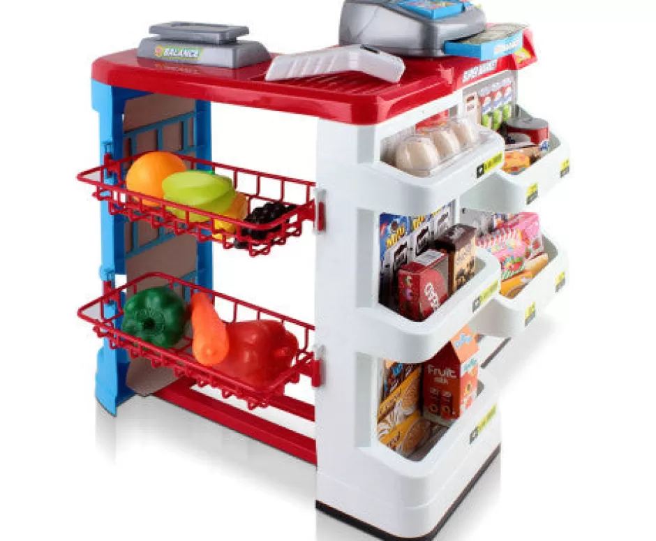 Cheap Baby Direct Keezi 24 Piece Kids Super Market Toy Set - Red & White