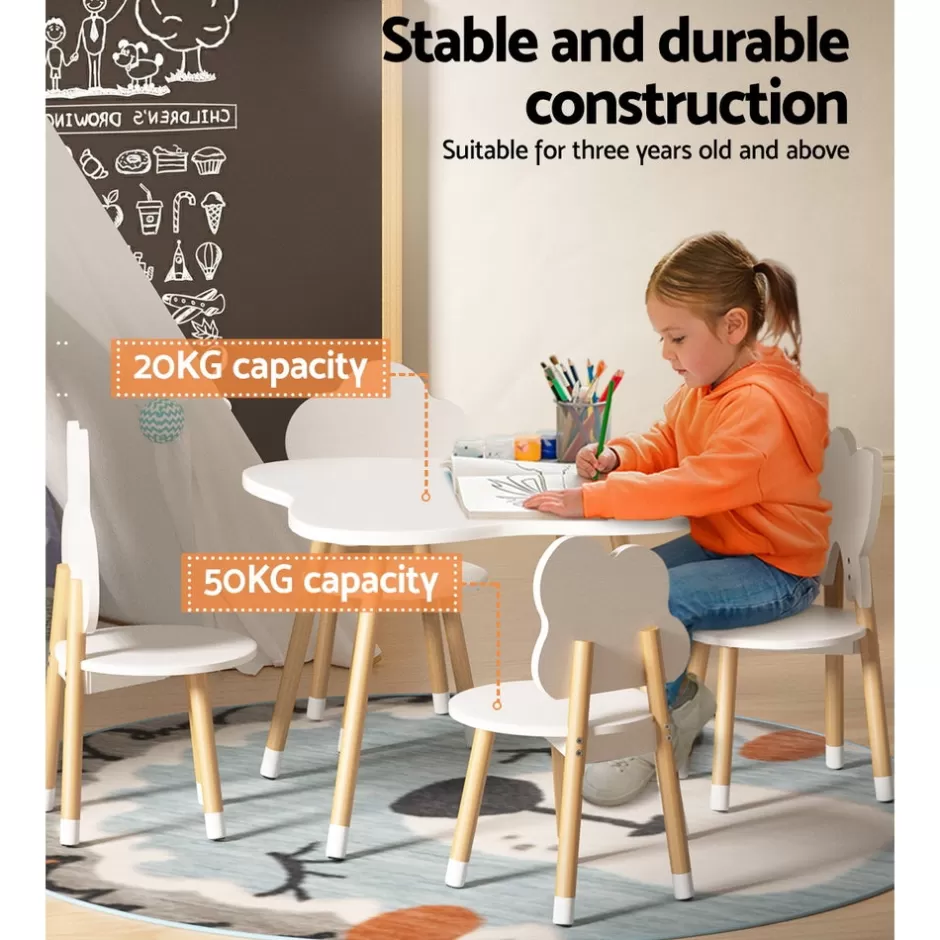 Store Baby Direct Keezi 5 Piece Kids Table and Chairs Set Children Activity Study Play Desk