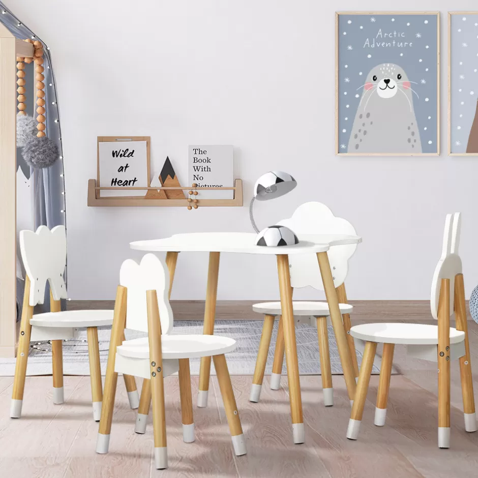 Store Baby Direct Keezi 5 Piece Kids Table and Chairs Set Children Activity Study Play Desk