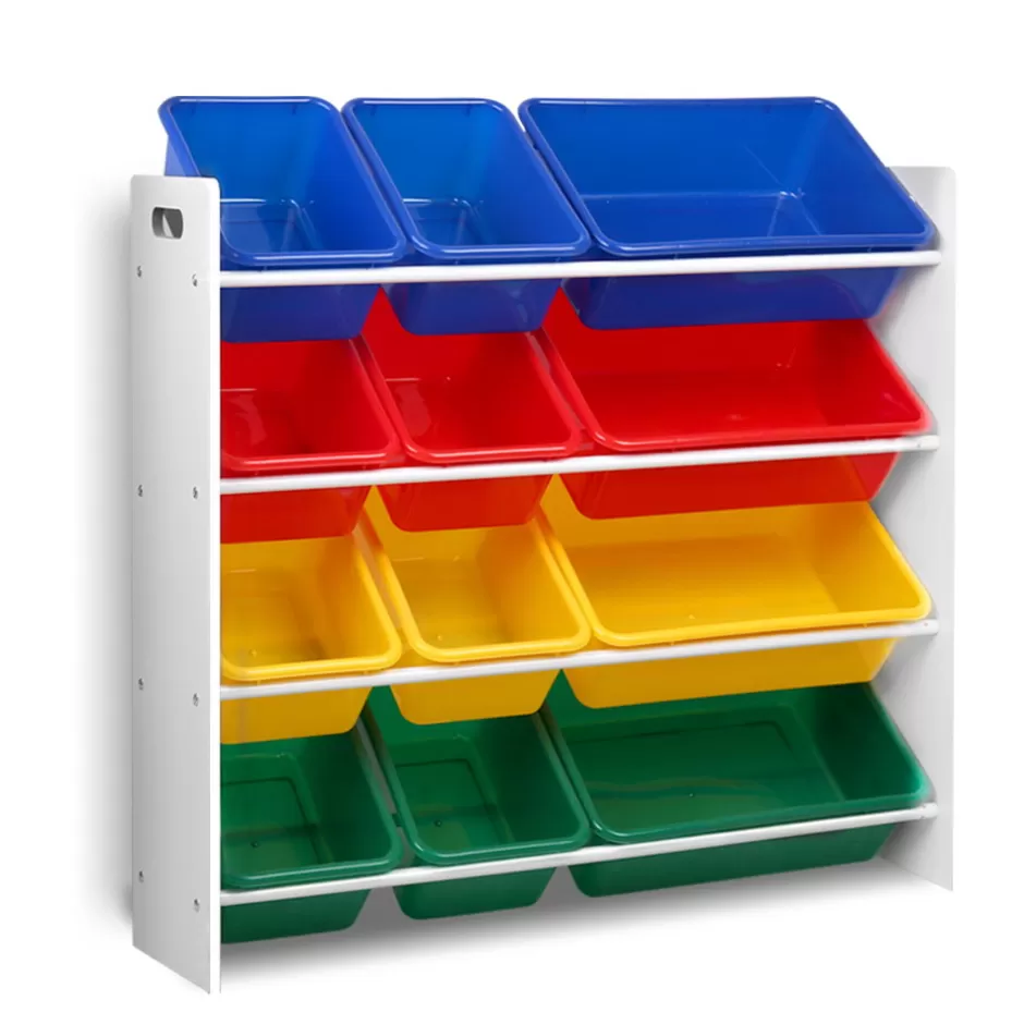 Online Baby Direct Keezi 12 Plastic Bins Kids Toy Organiser Box Bookshelf Storage Children Rack