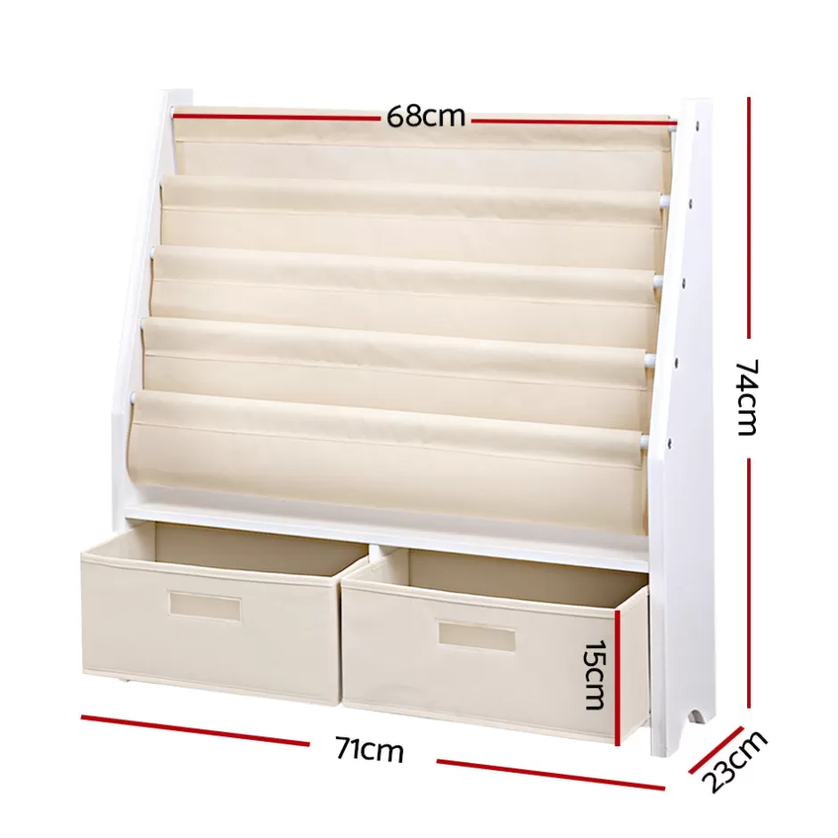 Best Sale Baby Direct Keezi 4 tier Kids Bookshelf Wooden Bookcase Children Toy Organiser Display Rack