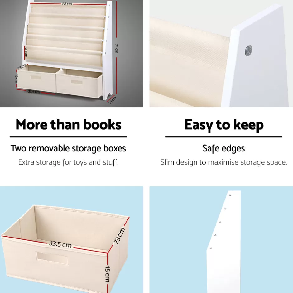 Best Sale Baby Direct Keezi 4 tier Kids Bookshelf Wooden Bookcase Children Toy Organiser Display Rack
