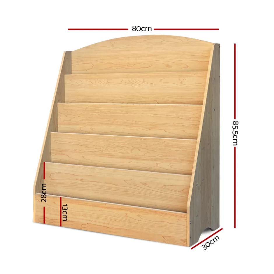 New Baby Direct Keezi 5 Tiers Kids Bookshelf Magazine Shelf Rack Organiser Bookcase Display
