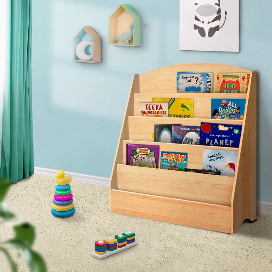 New Baby Direct Keezi 5 Tiers Kids Bookshelf Magazine Shelf Rack Organiser Bookcase Display