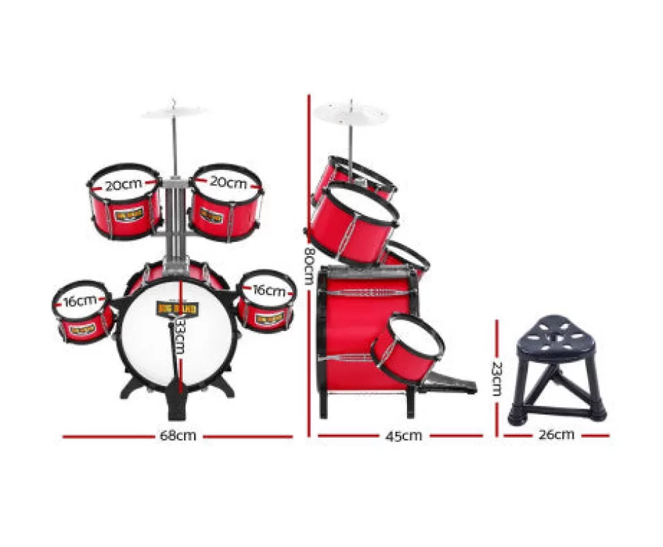 Store Baby Direct Keezi Junior Kids 7 Piece Drum Set