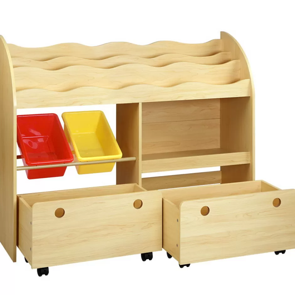Online Baby Direct Keezi Kids Bookcase Children Bookshelf Toy Storage Box Organizer Display Rack