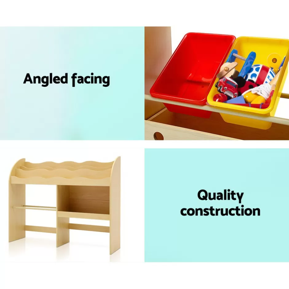 Online Baby Direct Keezi Kids Bookcase Children Bookshelf Toy Storage Box Organizer Display Rack