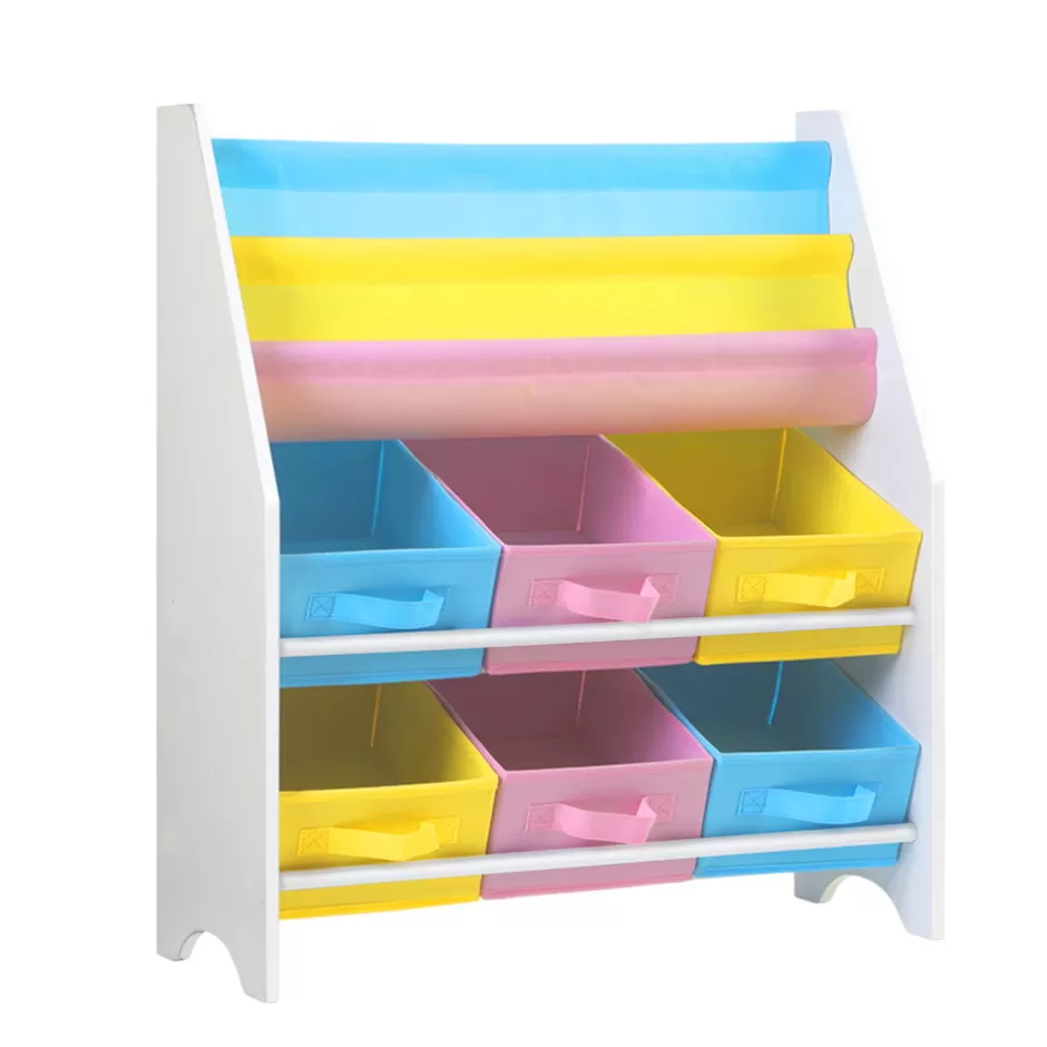 Online Baby Direct Keezi Kids Bookcase Childrens Bookshelf Toy Storage Organizer 2 Tiers Shelves