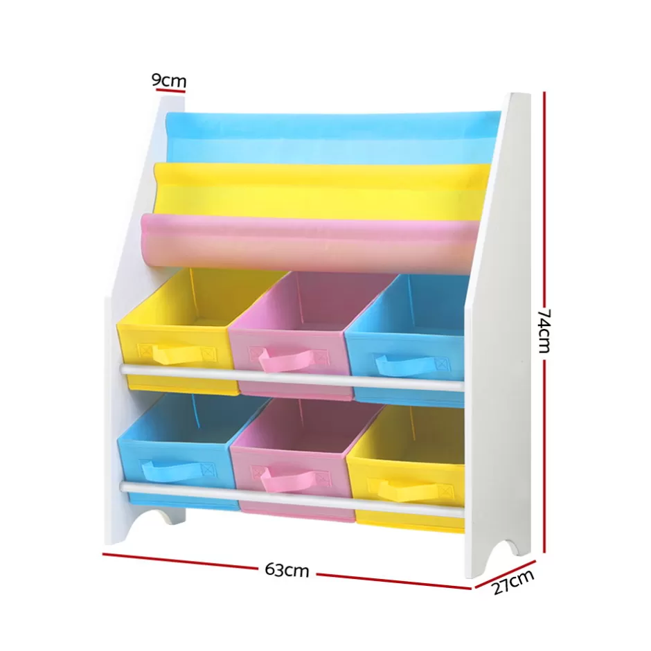 Online Baby Direct Keezi Kids Bookcase Childrens Bookshelf Toy Storage Organizer 2 Tiers Shelves