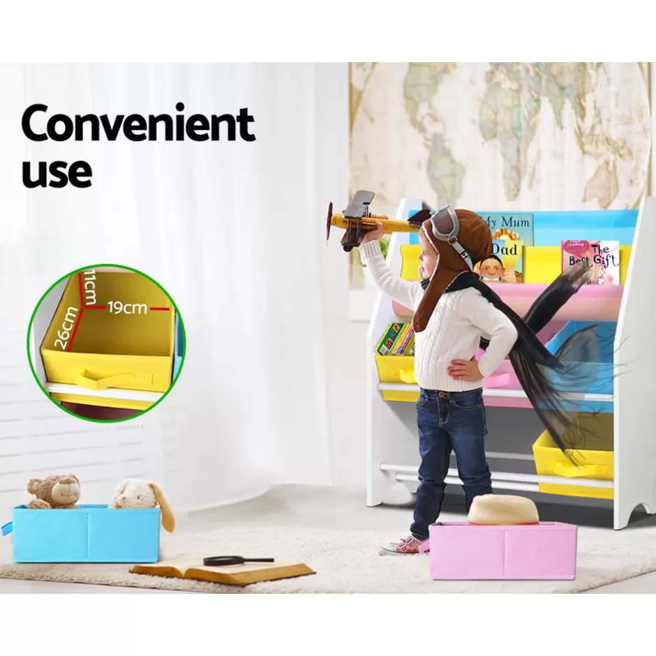 Online Baby Direct Keezi Kids Bookcase Childrens Bookshelf Toy Storage Organizer 2 Tiers Shelves