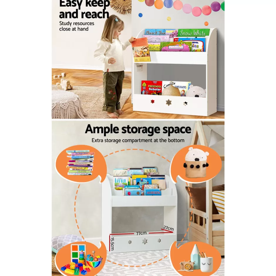 Cheap Baby Direct Keezi Kids Bookshelf Children Toy Storage Magazine Rack Organiser Bookcase White
