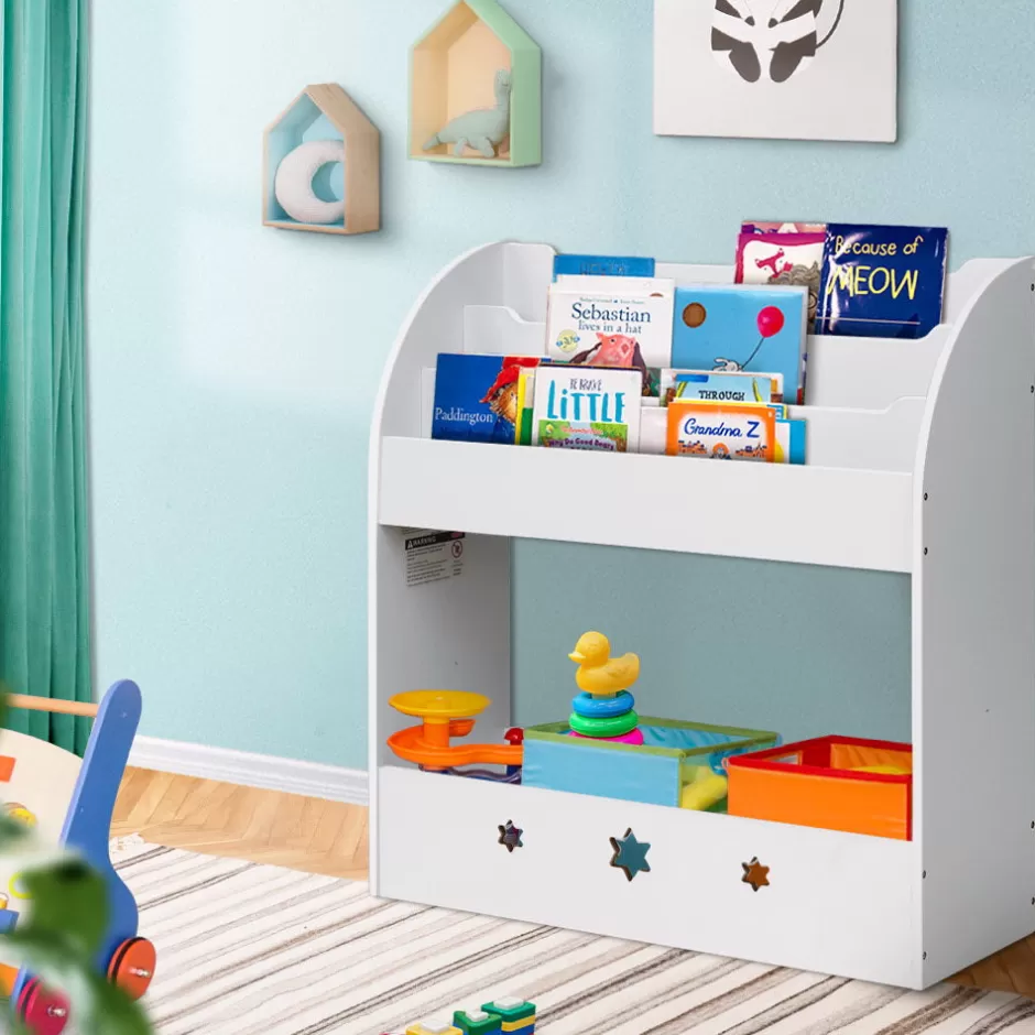Cheap Baby Direct Keezi Kids Bookshelf Children Toy Storage Magazine Rack Organiser Bookcase White