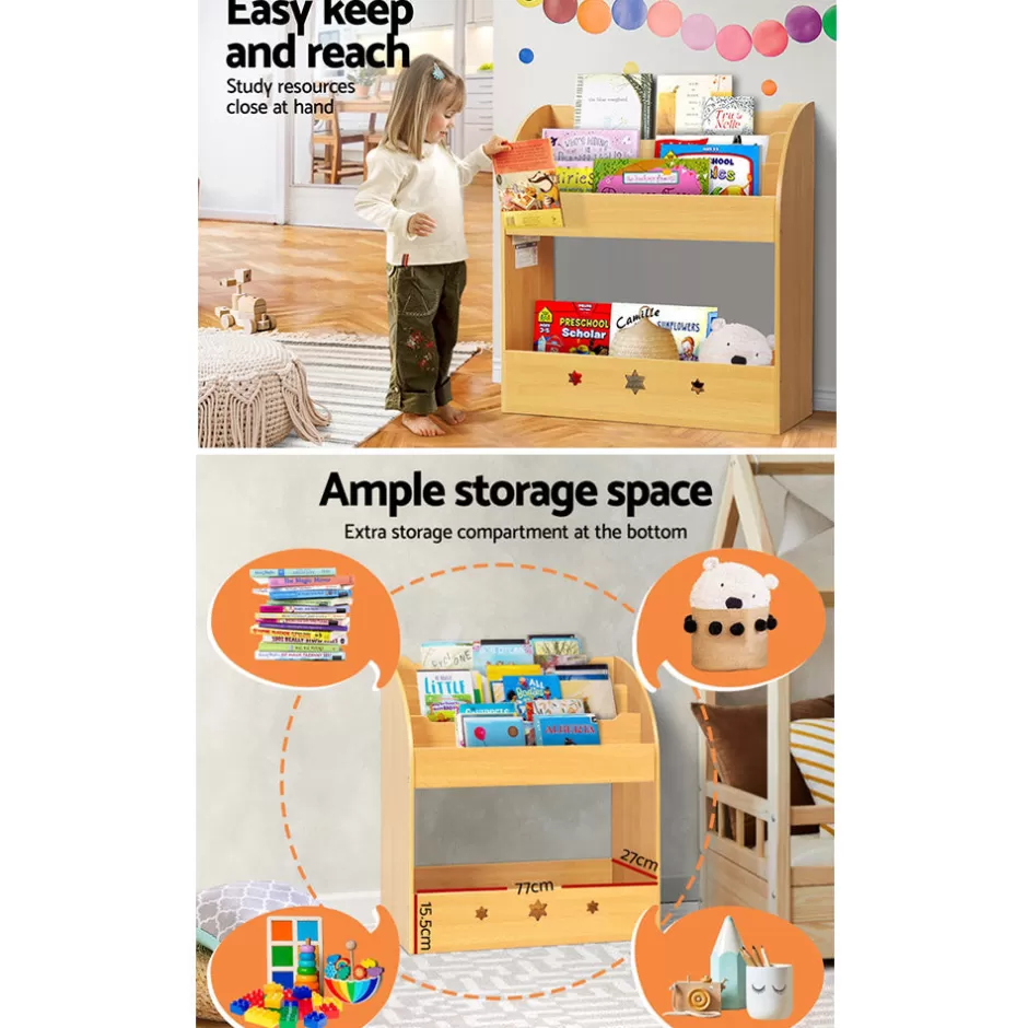 Shop Baby Direct Keezi Kids Bookshelf Children Toys Storage Shelf Rack Organiser Bookcase Display