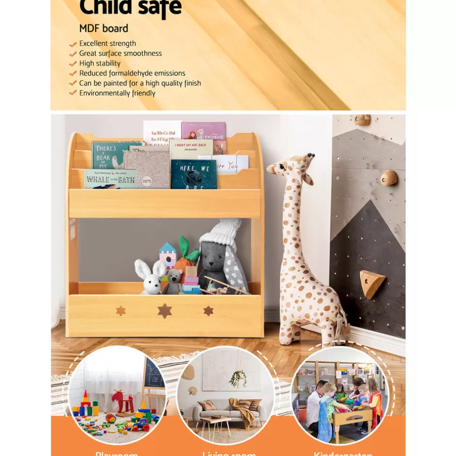 Shop Baby Direct Keezi Kids Bookshelf Children Toys Storage Shelf Rack Organiser Bookcase Display