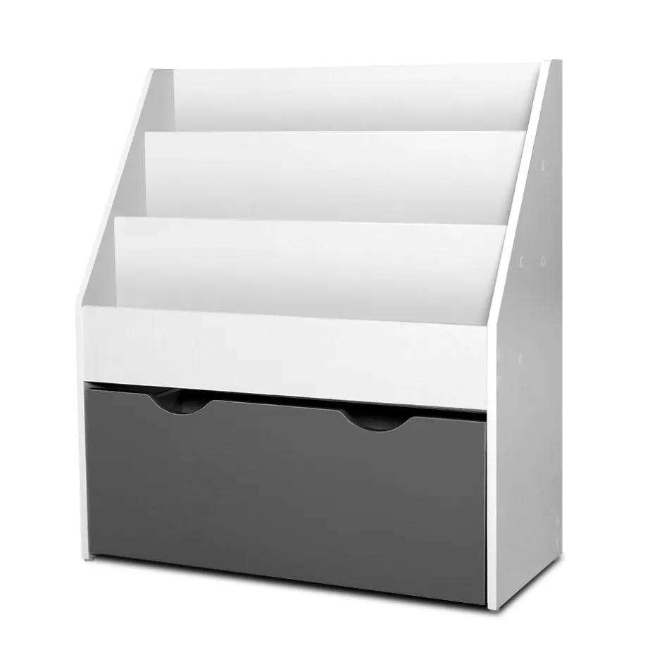 Store Baby Direct Keezi Kids Bookshelf Childrens Bookcase Organiser Storage Shelf Wooden White