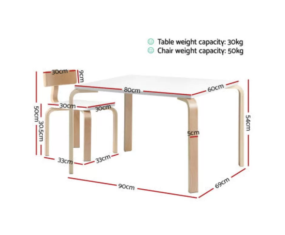 Store Baby Direct Keezi Kids Nordic 5 Piece Activity Table Set