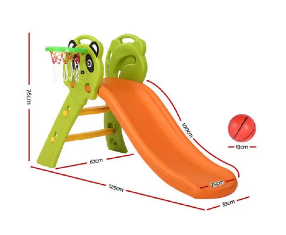 Cheap Baby Direct Keezi Kids Slide With Basketball Hoop Activity Center