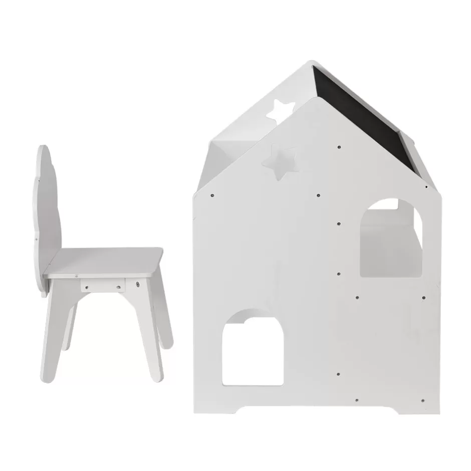 Online Baby Direct Keezi Kids Table and Chairs Set Activity Chalkboard Play Study Toys Storage Desk